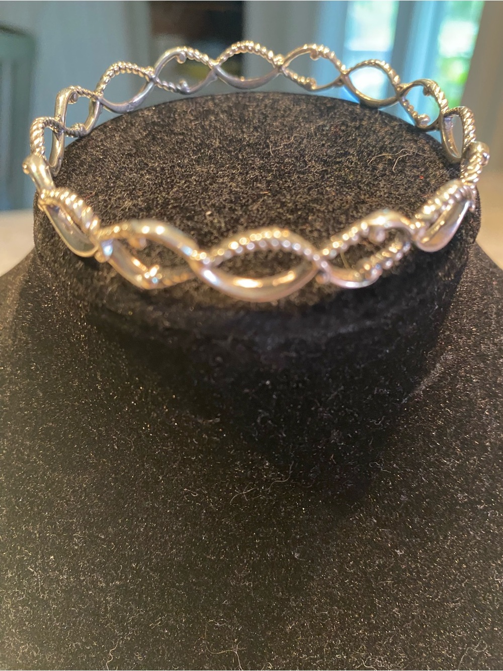 Sterling Silver Twisted Infinity Bangle Bracelet